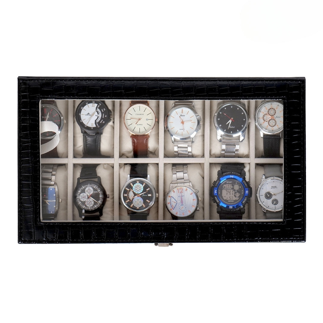12 Slot Watch Box ( With Glass Top)